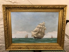 Off Dover - Maritime Seacape Of A Clipper Sailing Ship By John Fraser R.B.A