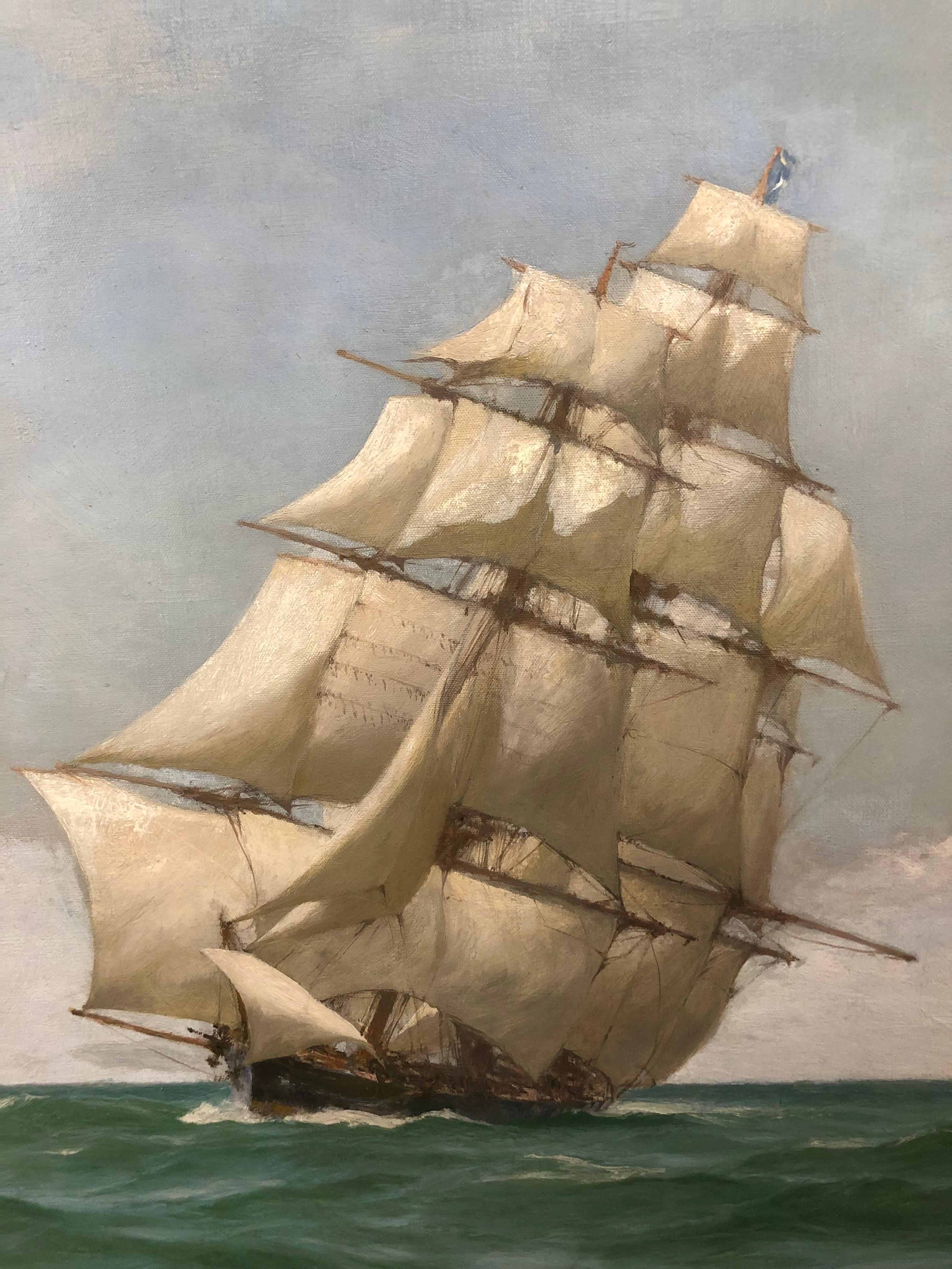 Fraser, 1858-1927 was a painter of Royal Coastal Marines, one of his titles being Marine 
 Painter-In-Ordinary to Queen Victoria. With over fifty works in the National Maritime Museum he is one of the more famed maritime artists. This captivating