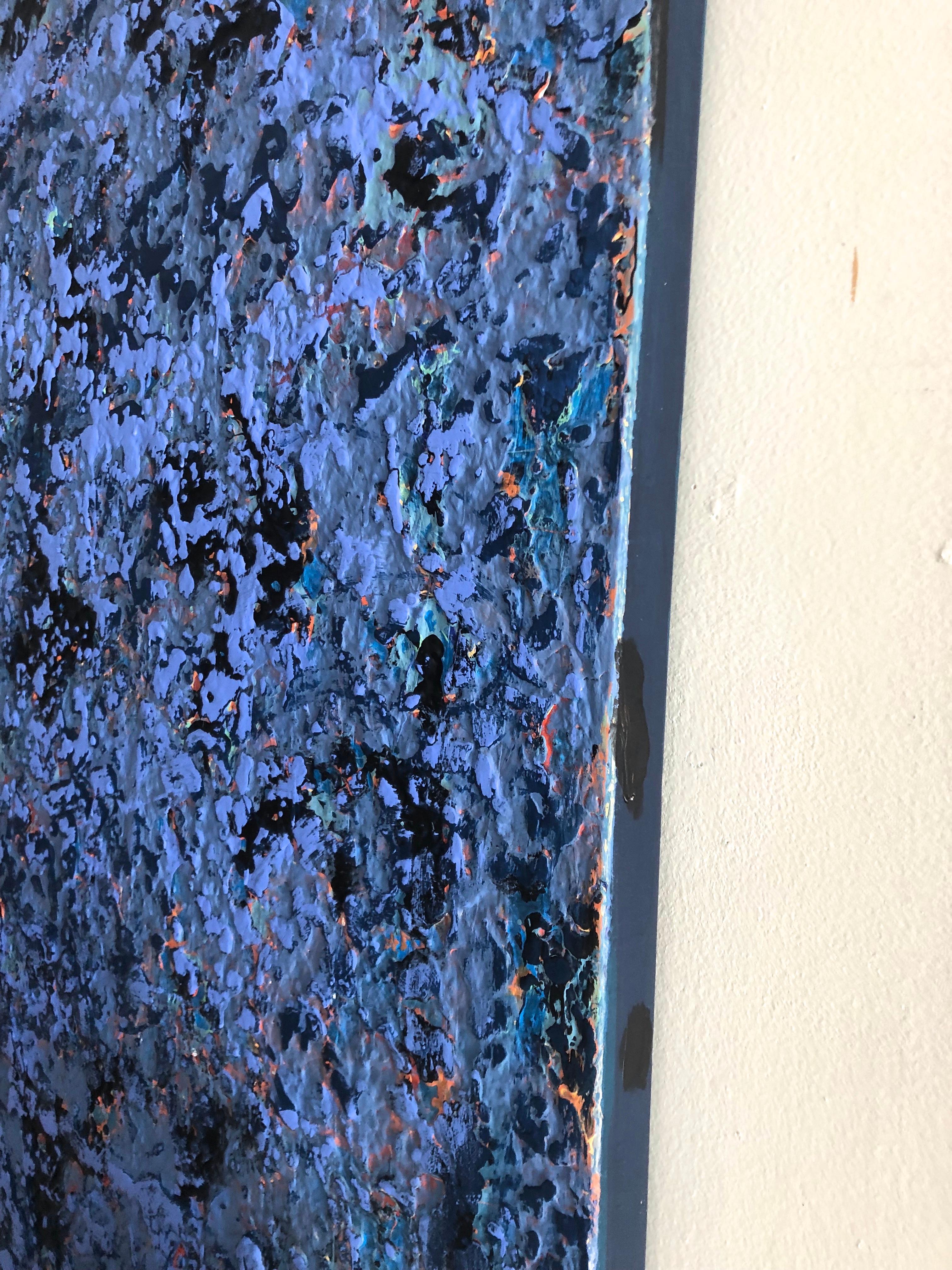 Blue Rain Large Contemporary Abstract Painting 3