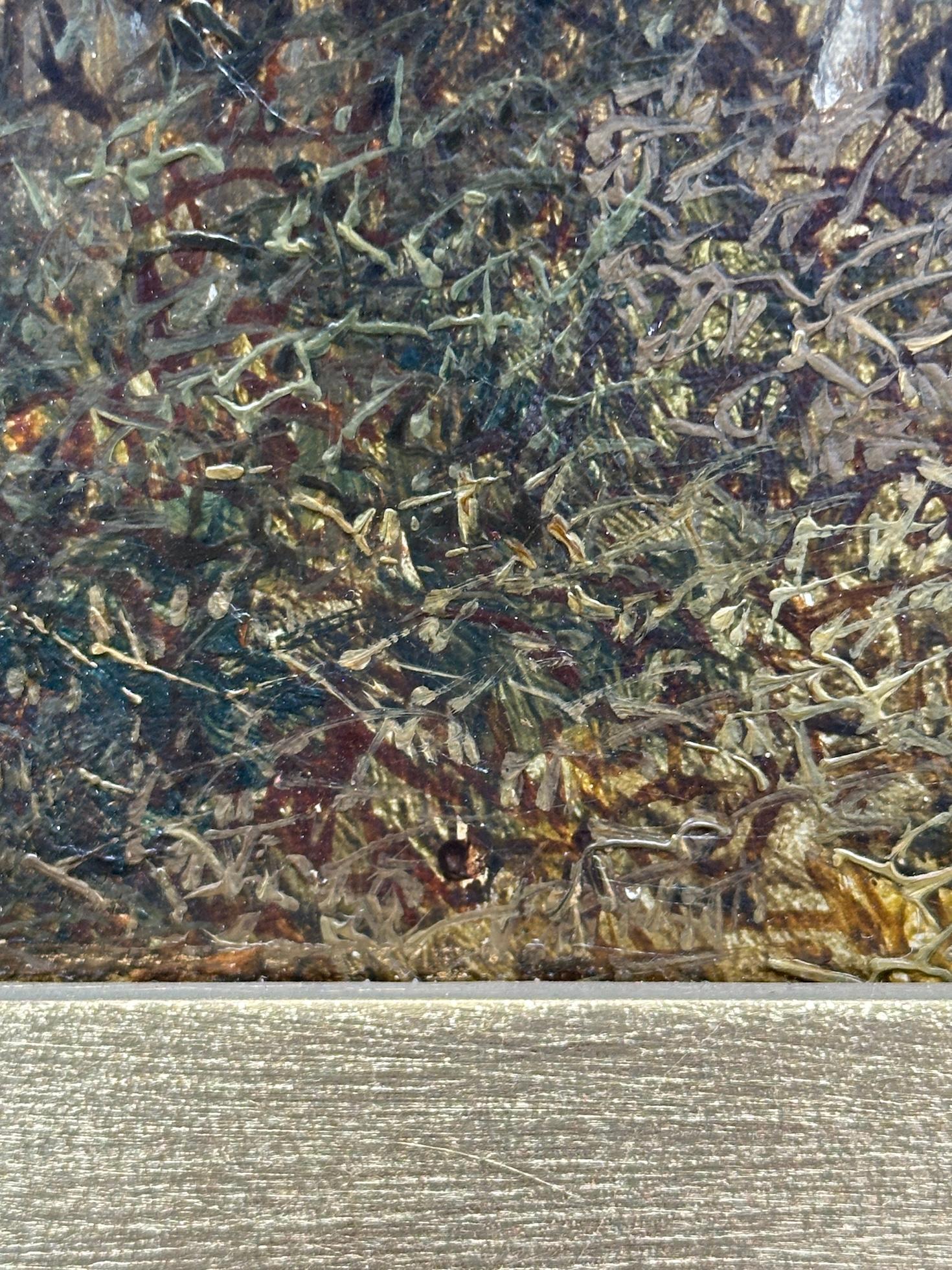 Corral inglés del siglo XIX, gallinas, caballo, burro y cabras en un paisaje en venta 5