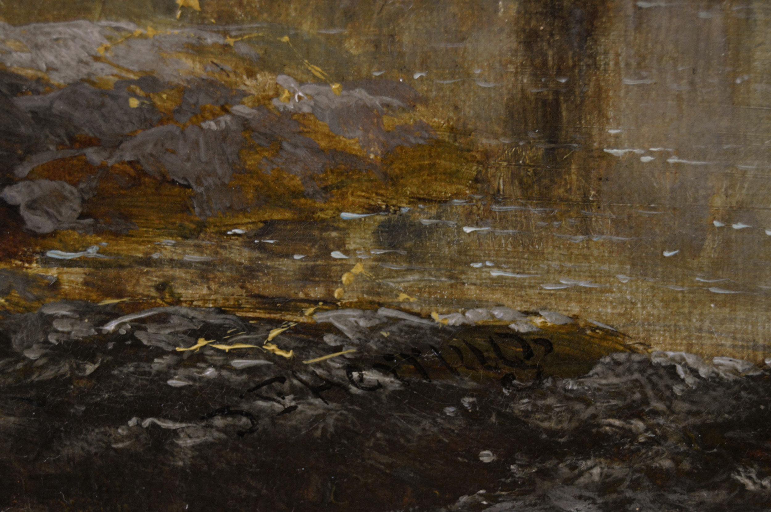 19th Century oil painting of a farm with horses, pigs, goats, poultry & cattle For Sale 4