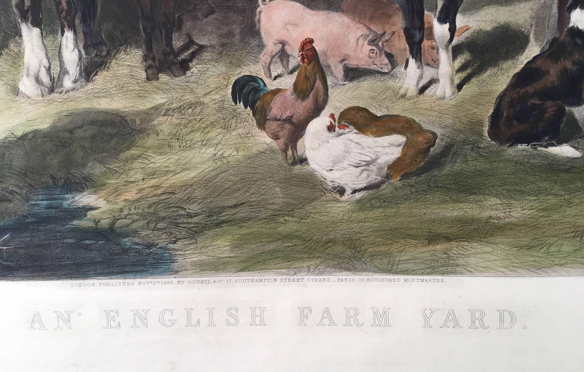 An English Farmyard - Naturalistic Painting by John Frederick Herring Jr.