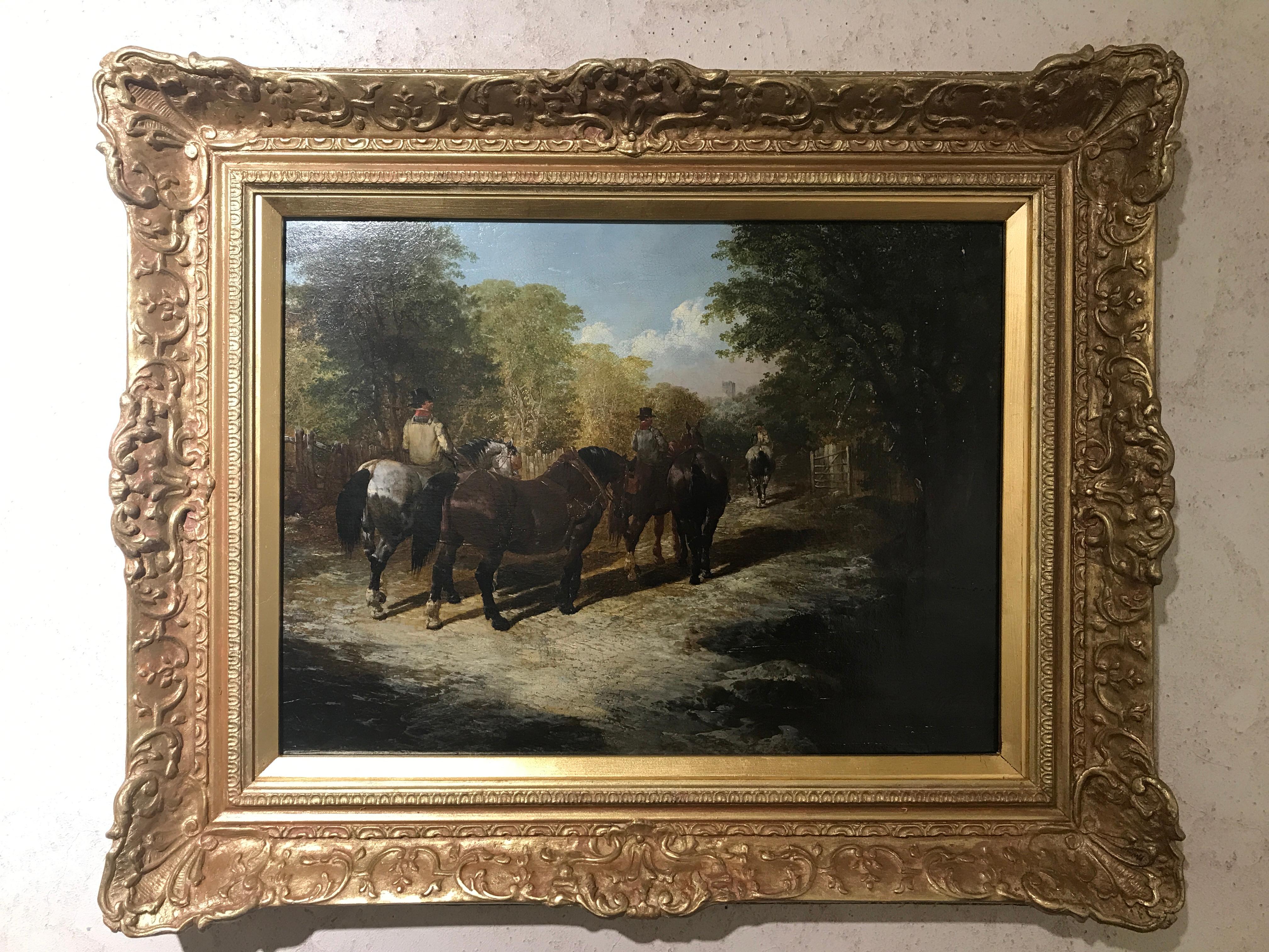 Signed & dated 1849 (illegible stickers & notes en verso)

John Frederick Herring Jr. was an English painter who is best known for his horse paintings.