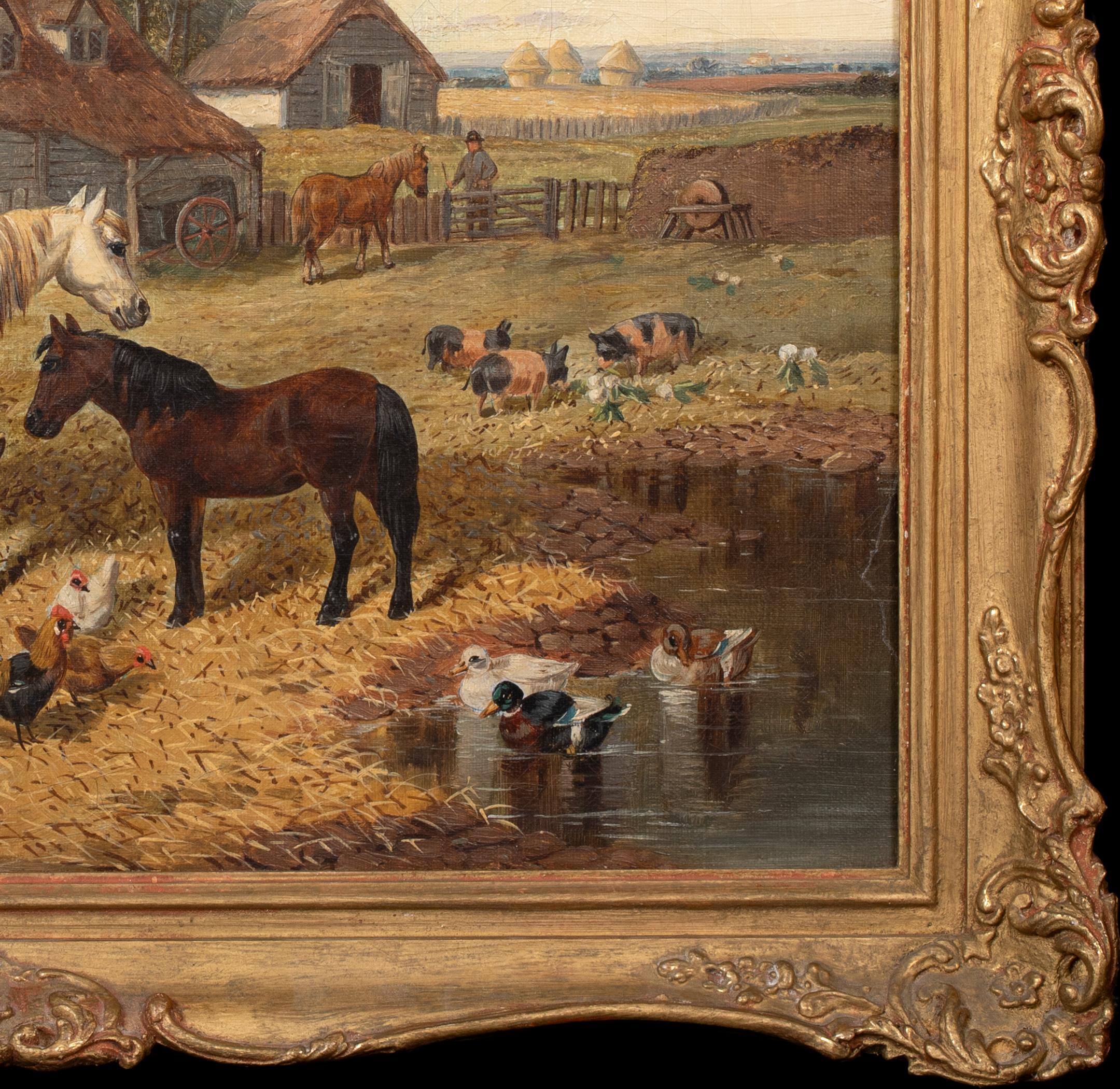 Pferde, Hühner und Schweine auf dem Bauernhof, 17. Jahrhundert   Herring von John Frederick II. im Angebot 1