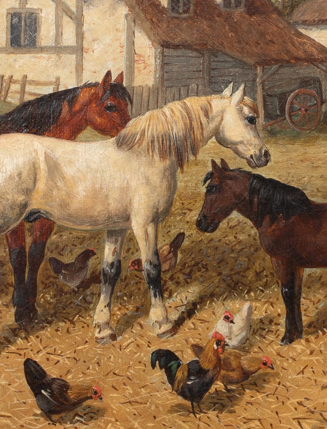 Pferde, Hühner und Schweine auf dem Bauernhof, 17. Jahrhundert   Herring von John Frederick II. im Angebot 4