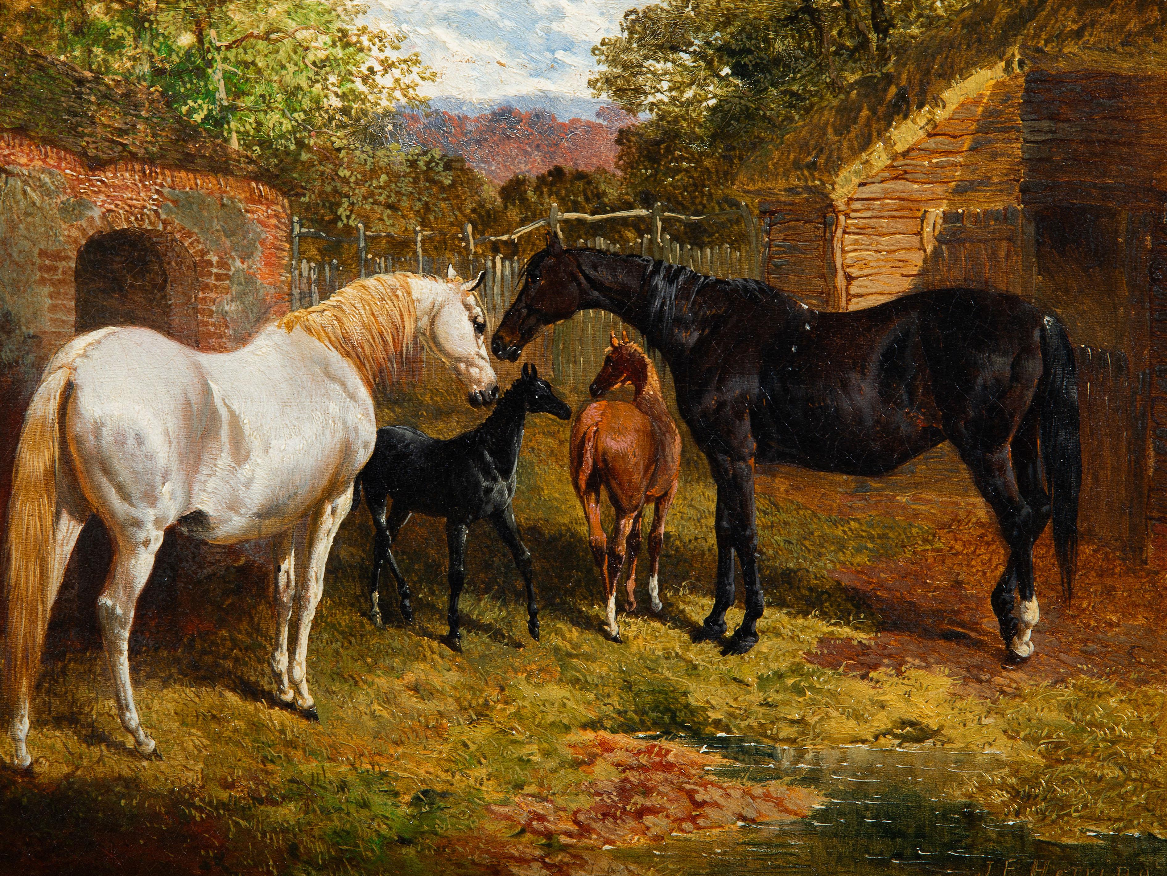 Cavalli in un'aia - Painting di John Frederick Herring Jr.