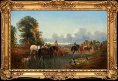 Horses Watering On The Farmstead, 17th Century   by John Frederick II HERRING 