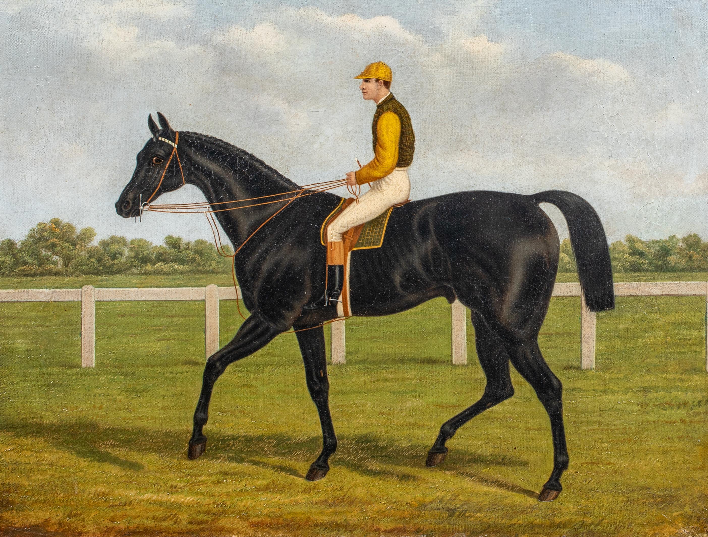 Jockey & Racehorse, 19. Jahrhundert  - signiert und datiert (Braun), Portrait Painting, von John Frederick Herring Jr.