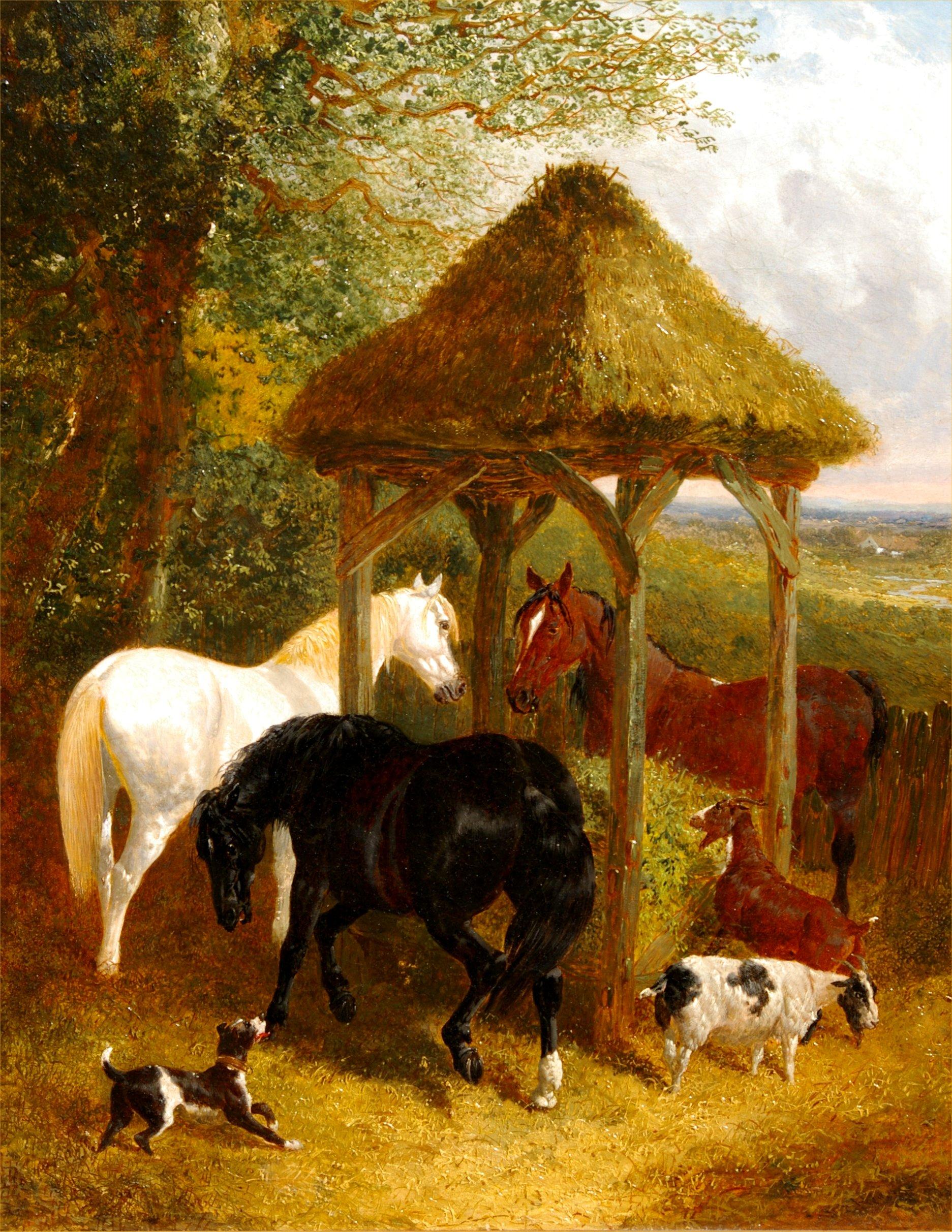 John Frederick Herring Jr. Animal Painting - On the Farm