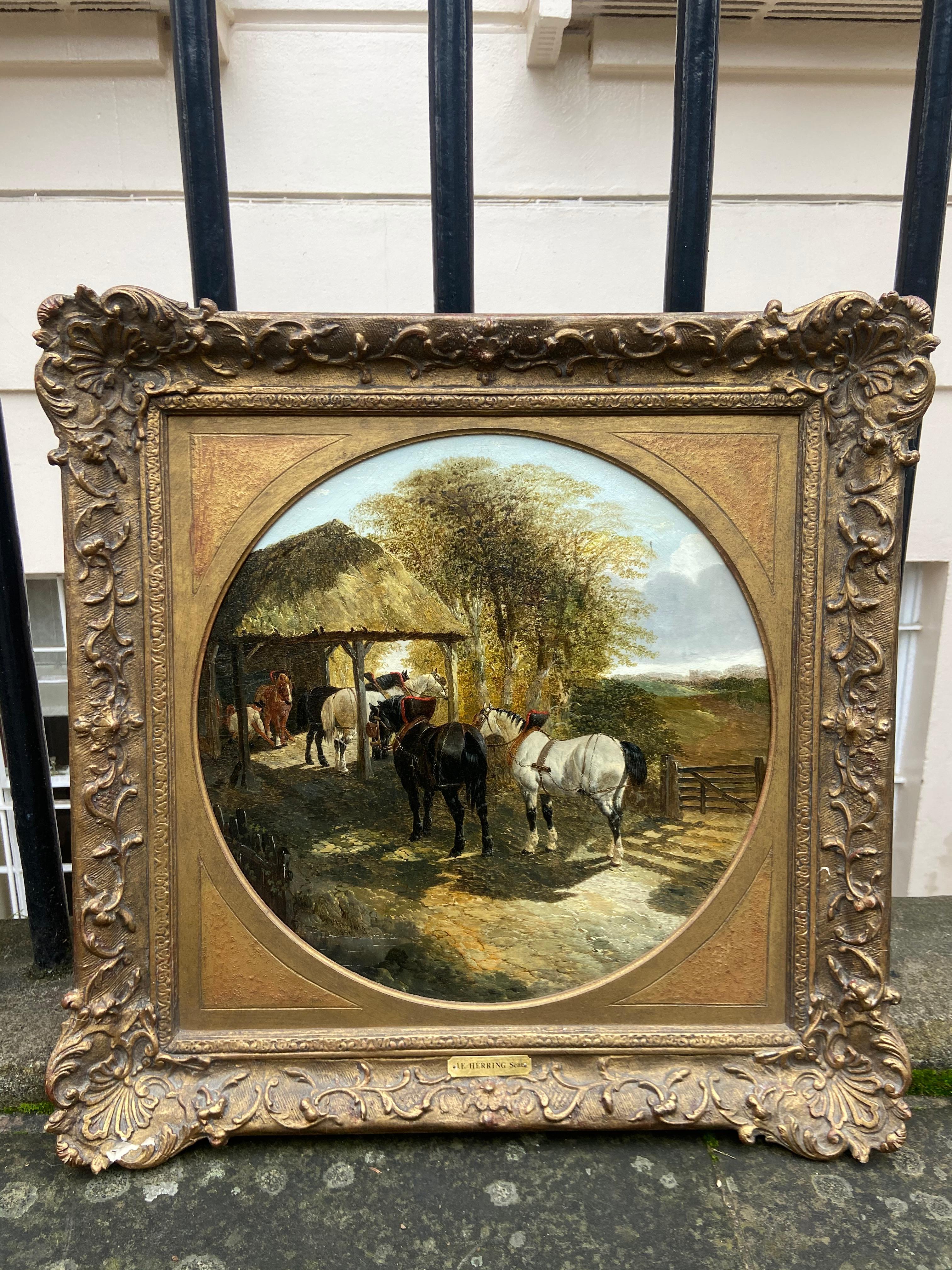 John Fredrick Herring Jr
Pair of Farmyard Scenes 
Signed and Dated 
Oil on Canvas
56 X 56 cm 

John Fredrick Herring Jr was born in Doncaster South Yorkshire around 1820. He was the son of John Fredrick Herring Sr, one of Britain's best equestrian