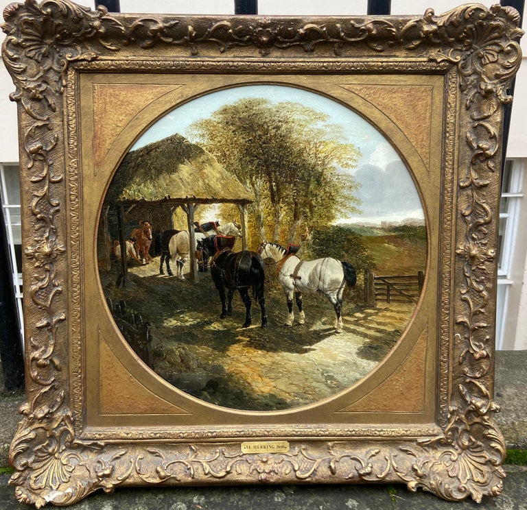 John Frederick Herring Jr Pair of Farmyard Scenes by J.F. Herring Jr