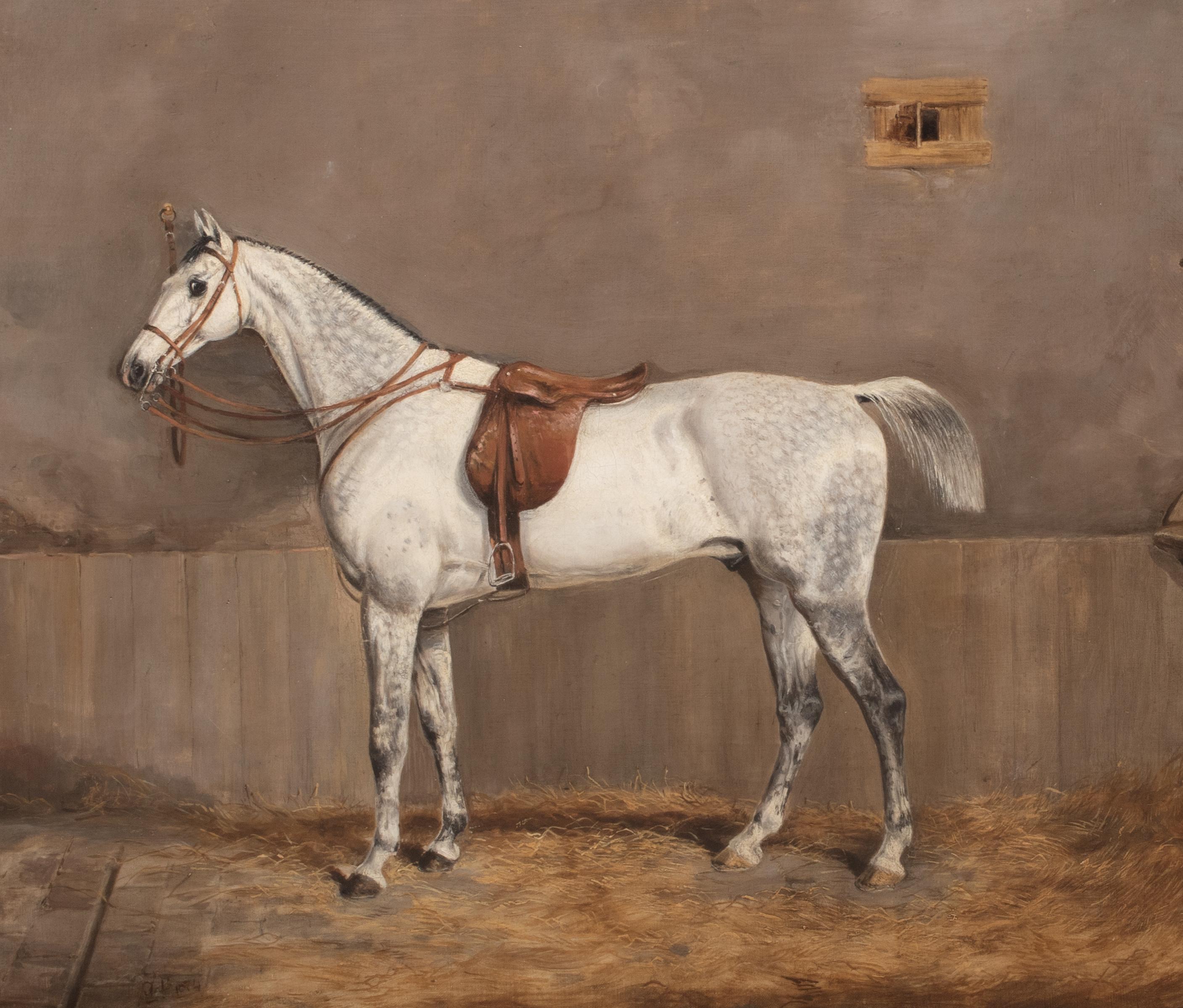 Portrait Of A Dapple Grey Racehorse, dated 1874  by John Frederick II HERRING  For Sale 1