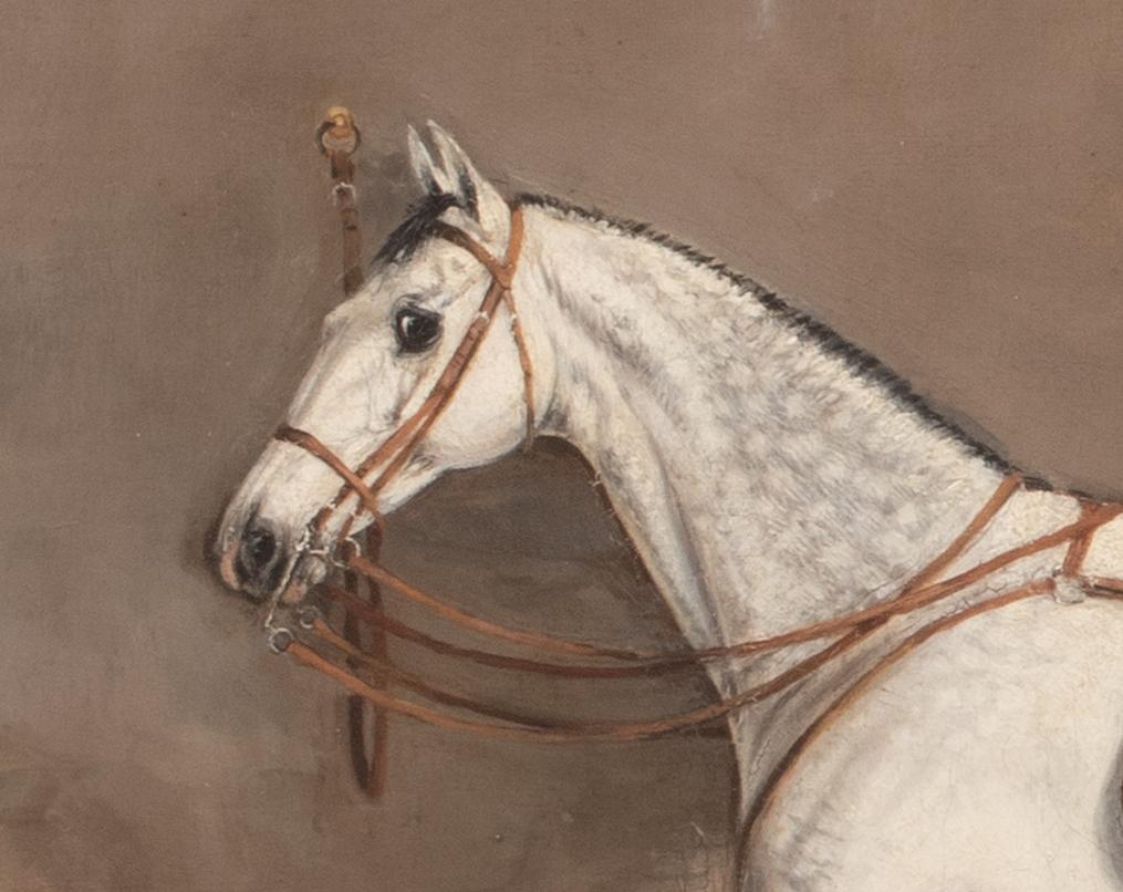 Portrait Of A Dapple Grey Racehorse, dated 1874  by John Frederick II HERRING  For Sale 3