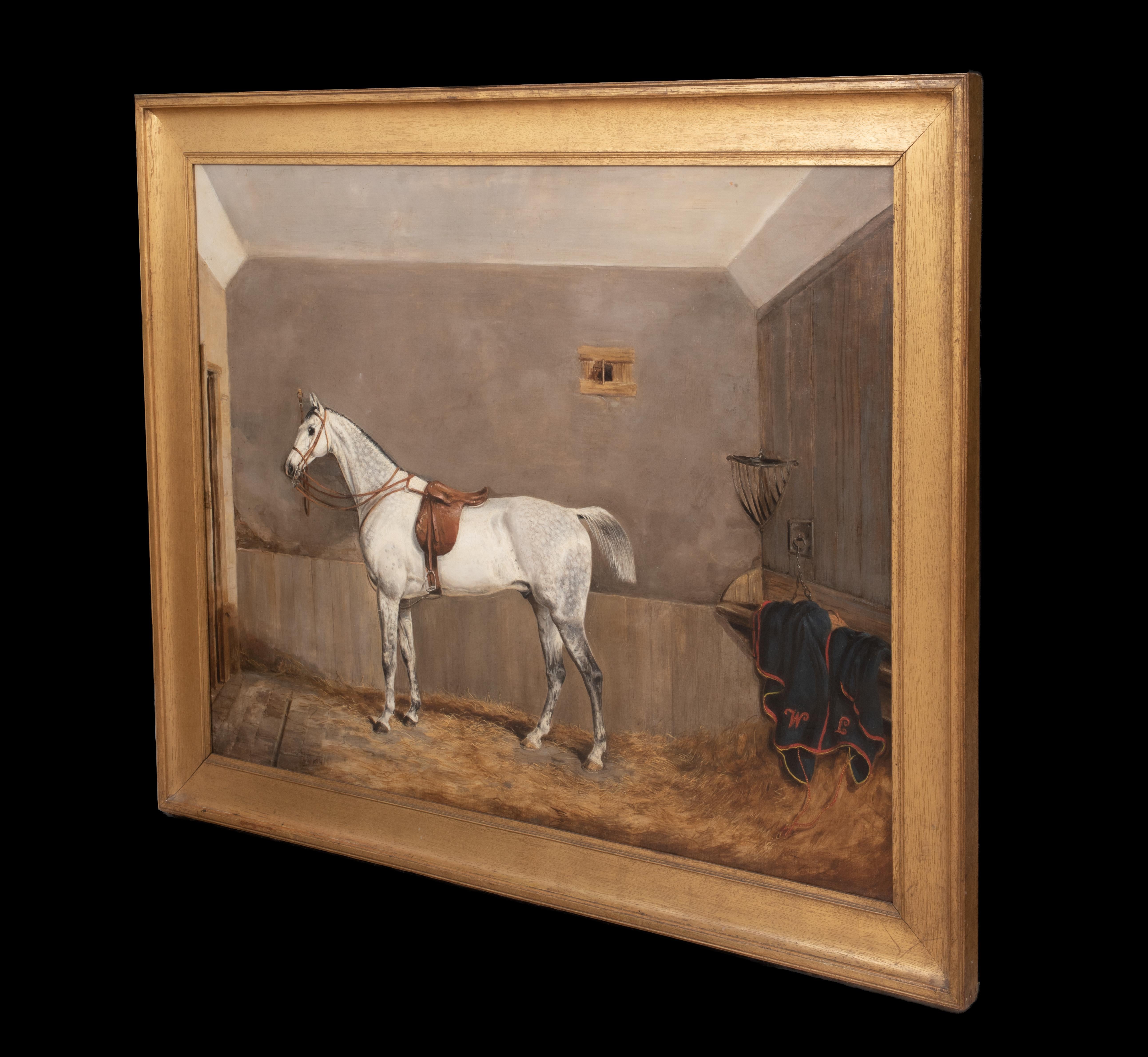 Portrait Of A Dapple Grey Racehorse, dated 1874  by John Frederick II HERRING  For Sale 4