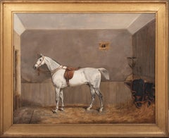Antique Portrait Of A Dapple Grey Racehorse, dated 1874  by John Frederick II HERRING 