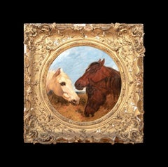 Sketch Of Three Horses Feeding, 19th Century