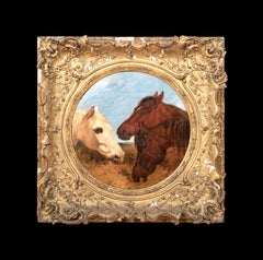 Sketch Of Three Horses Feeding, 19th Century