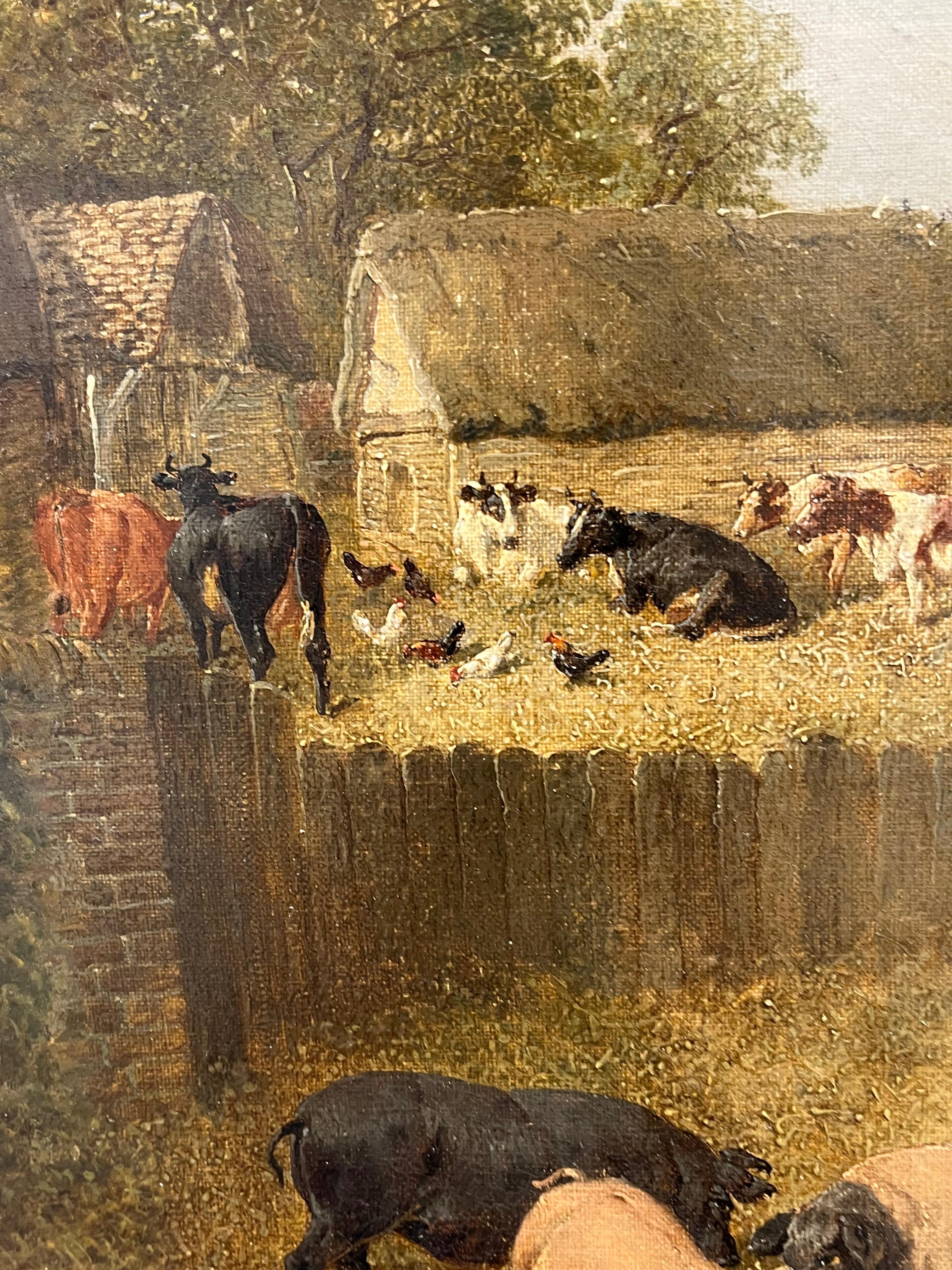 John Frederick Herring Jr. dipingeva nello stesso periodo e nello stesso stile del padre. Questa stalla mostra cavalli, bovini e maiali che coesistono come in una fattoria del XIX secolo.
