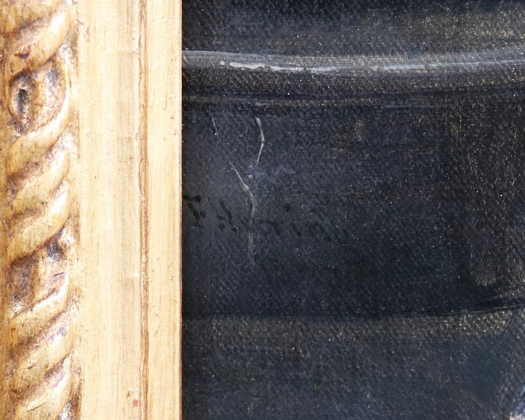 La Charger del Barone - Pittura ad olio del XIX secolo: Soldato Cromwell e cavalli da battaglia in vendita 2
