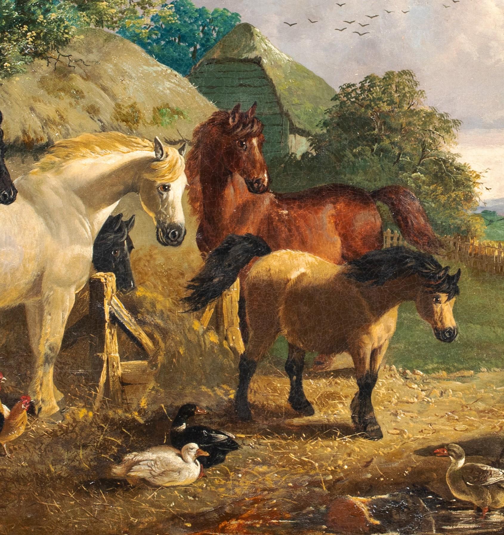 The Farmyard, Horses, Ducks, Turkeys and Chickens, 19th Century   1
