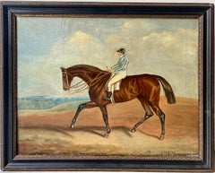 19th century oil painting of a horse - Bay Middleton winner of the Epsom Derby