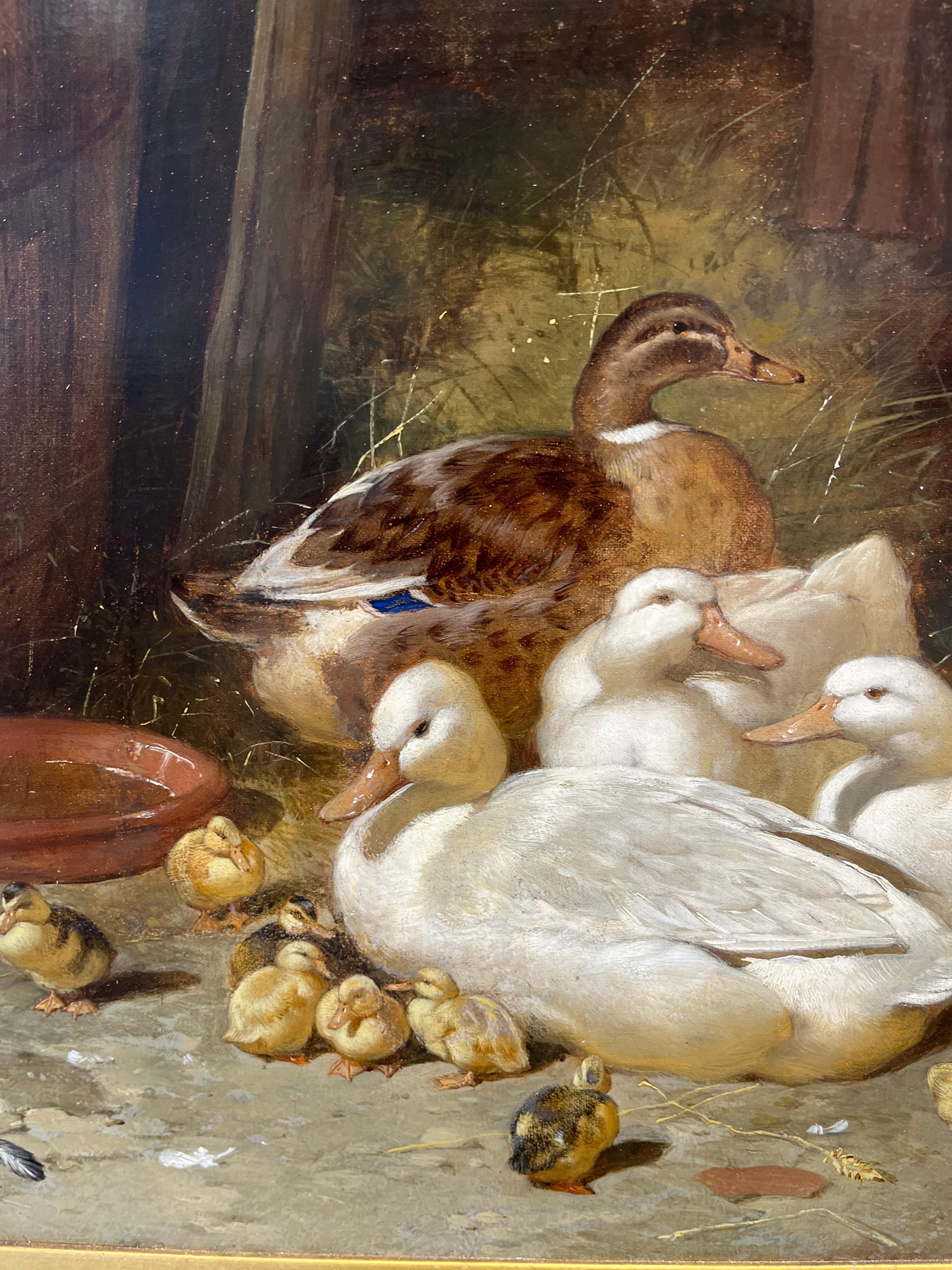 Anatre e anatroccoli - Animal Painting Marrone di John Frederick Herring Sr.
