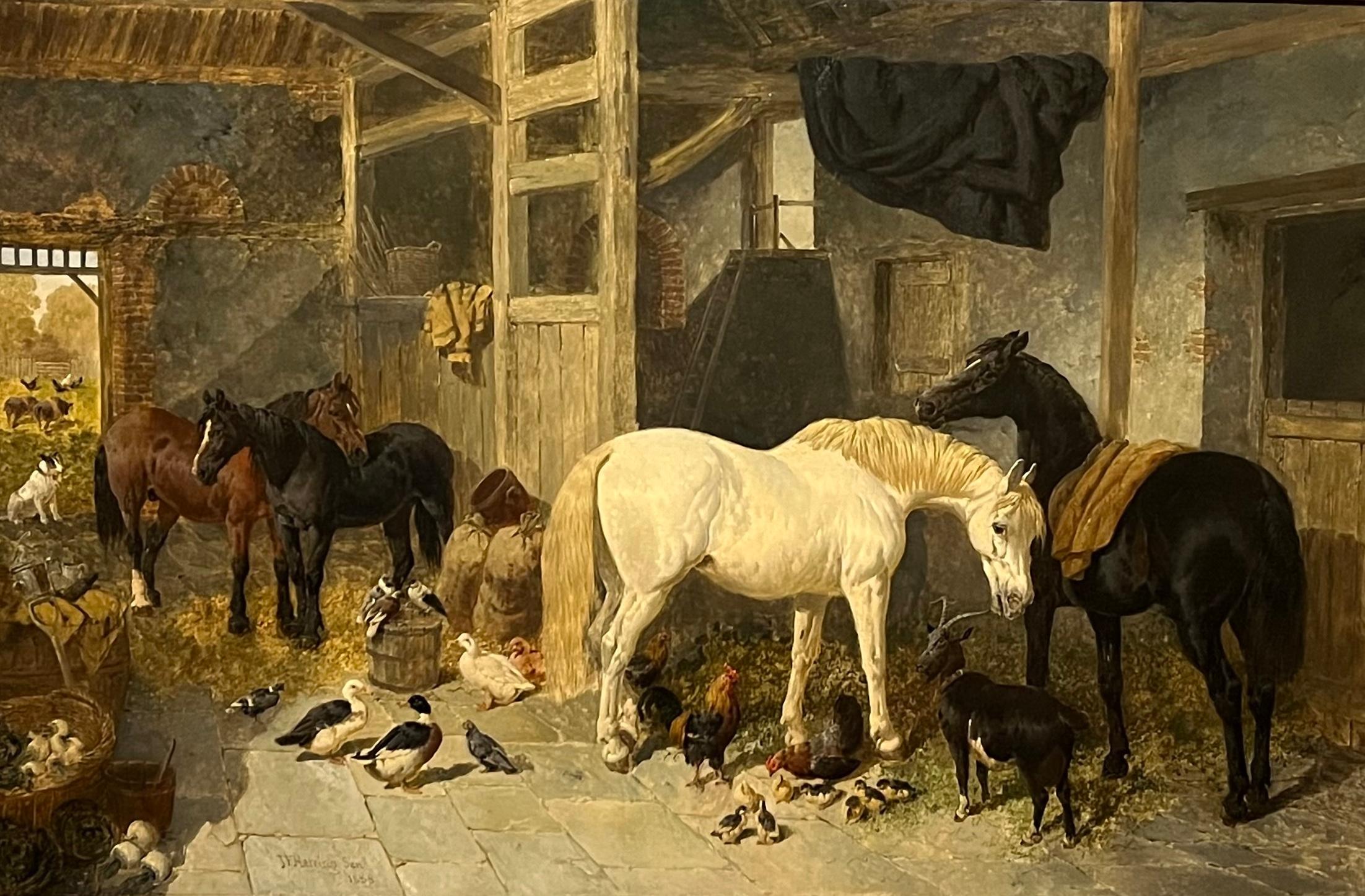 Stable Mates - Painting by John Frederick Herring Sr.
