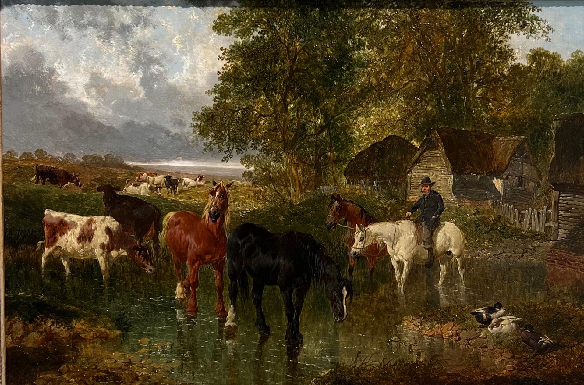 John Frederick Herring Sr. Landscape Painting - The Watering Place