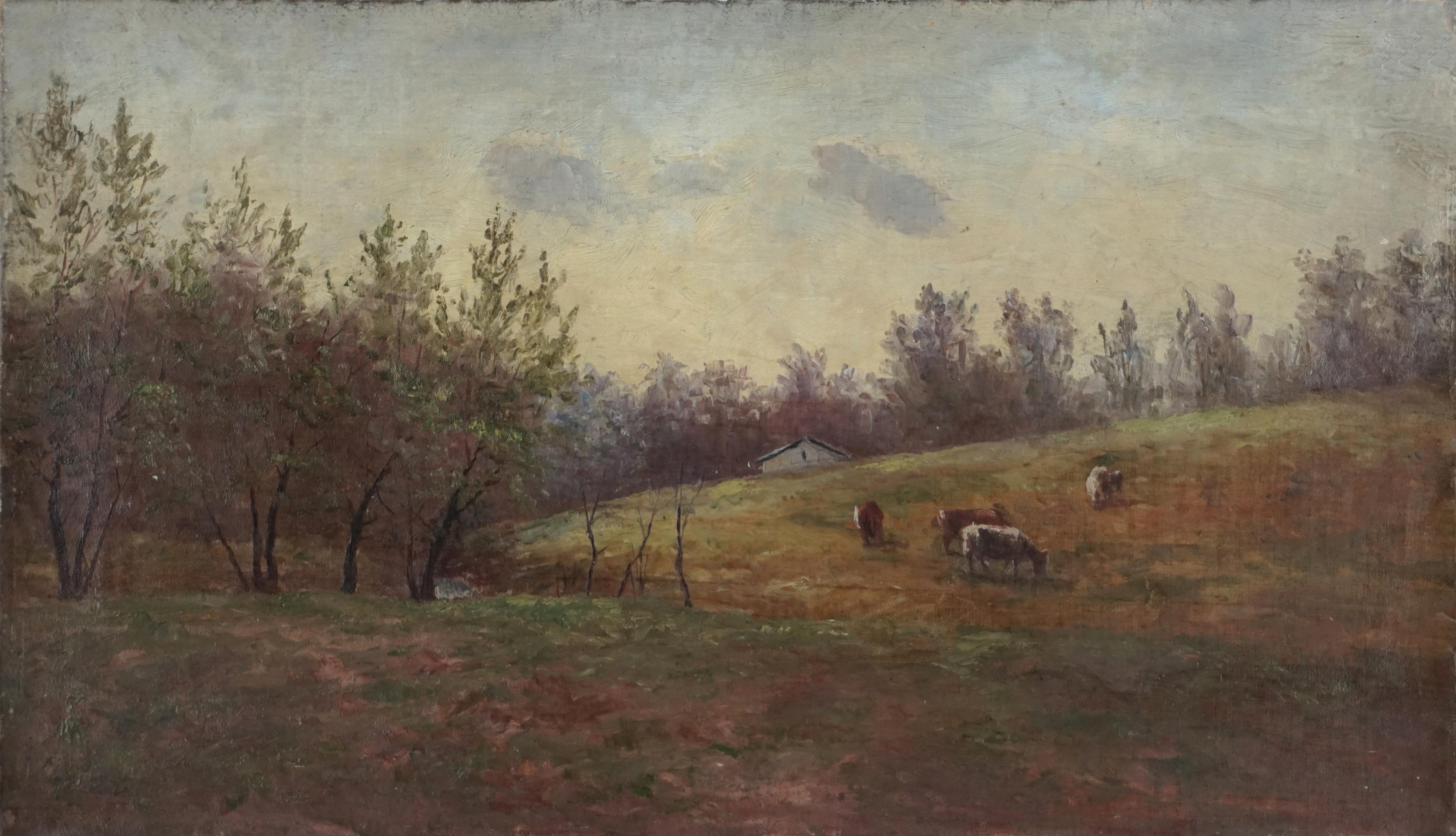 Landscape Painting John Frederick Kensett - Paysage bucolique de l'Hudson River School du 19e siècle