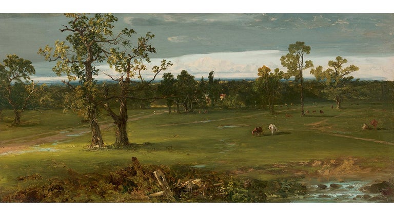 John Frederick Kensett Landscape Painting - At Pasture