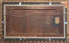 Hudson River Landscape with Fishing Boats and Figures, Framed Oil on Canvas