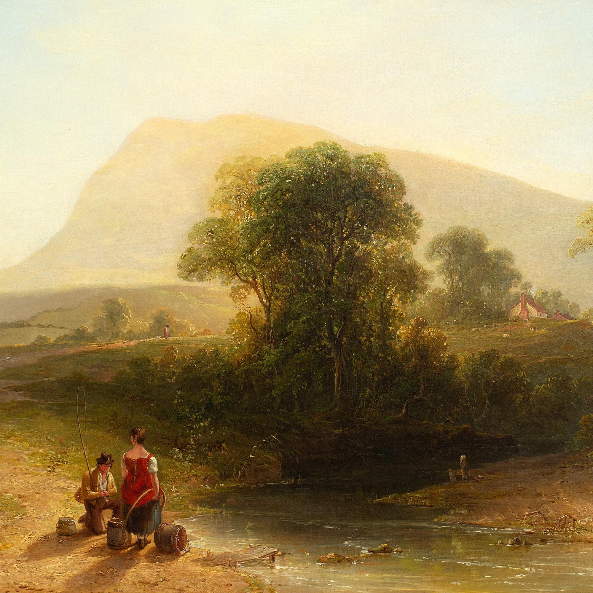 John Frederick Tennant, Escena fluvial cerca de Scarborough, Pintura al óleo 1