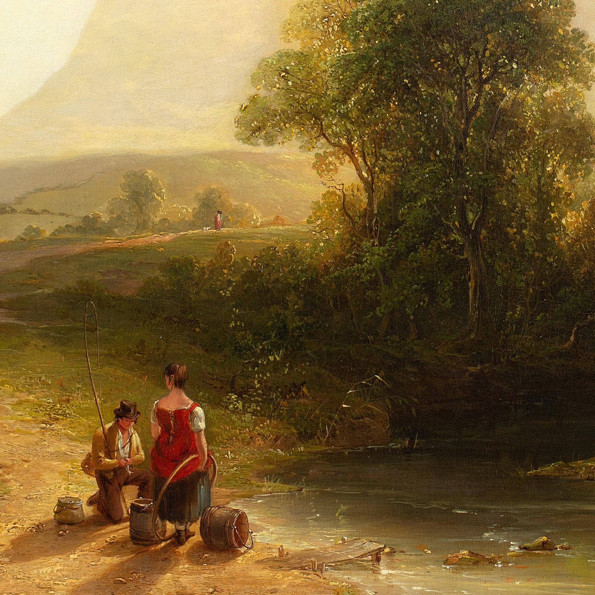 John Frederick Tennant, Escena fluvial cerca de Scarborough, Pintura al óleo 4