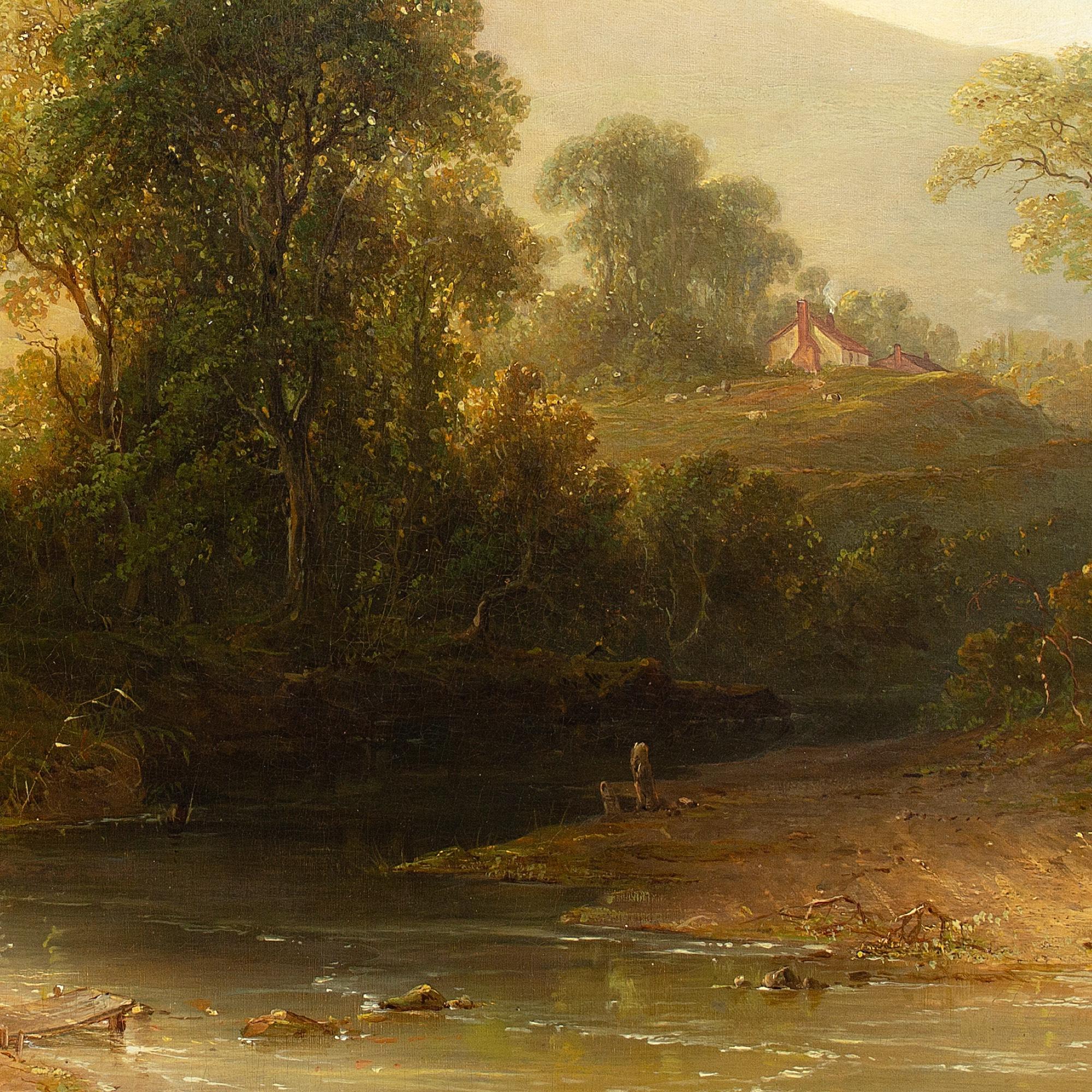 John Frederick Tennant, Escena fluvial cerca de Scarborough, Pintura al óleo 5