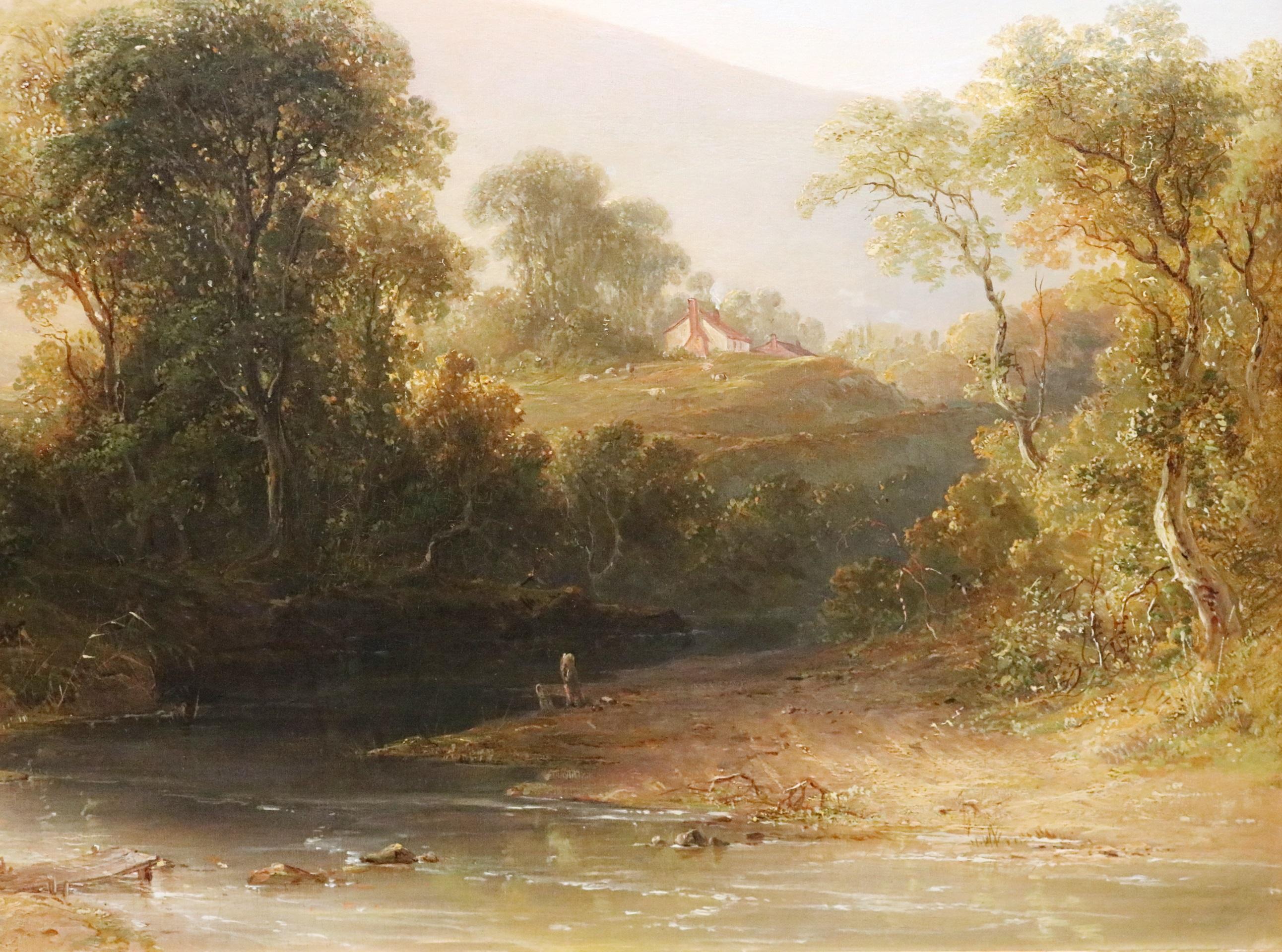River Scene near Scarborough - 19th Century Exhibition Landscape Oil Painting  3