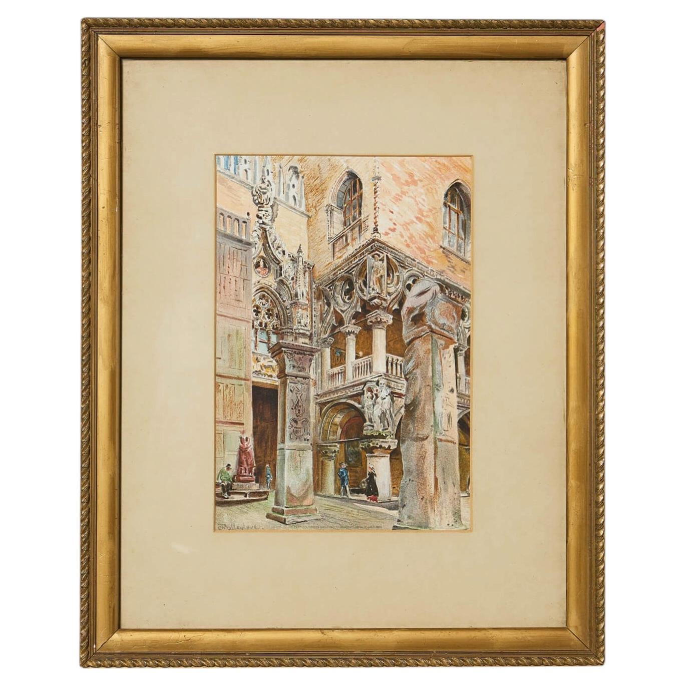 John Fulleylove 1845-1908 19th Century Grand Tour Print of The Porta della Carta For Sale