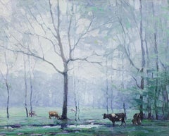 Cows, Impressionist Landscape with Animals, New Hope School, Pennsylvania