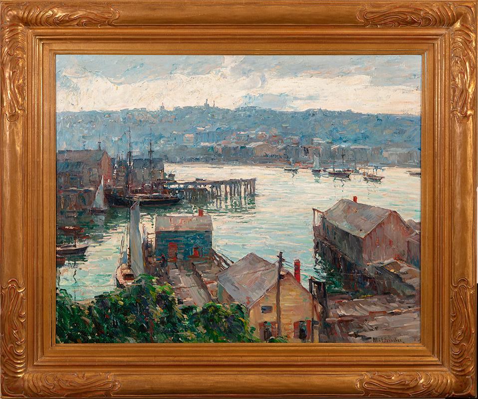Landscape Painting John Fulton Folinsbee - « Fin de la journée, Gloucester Harbor »