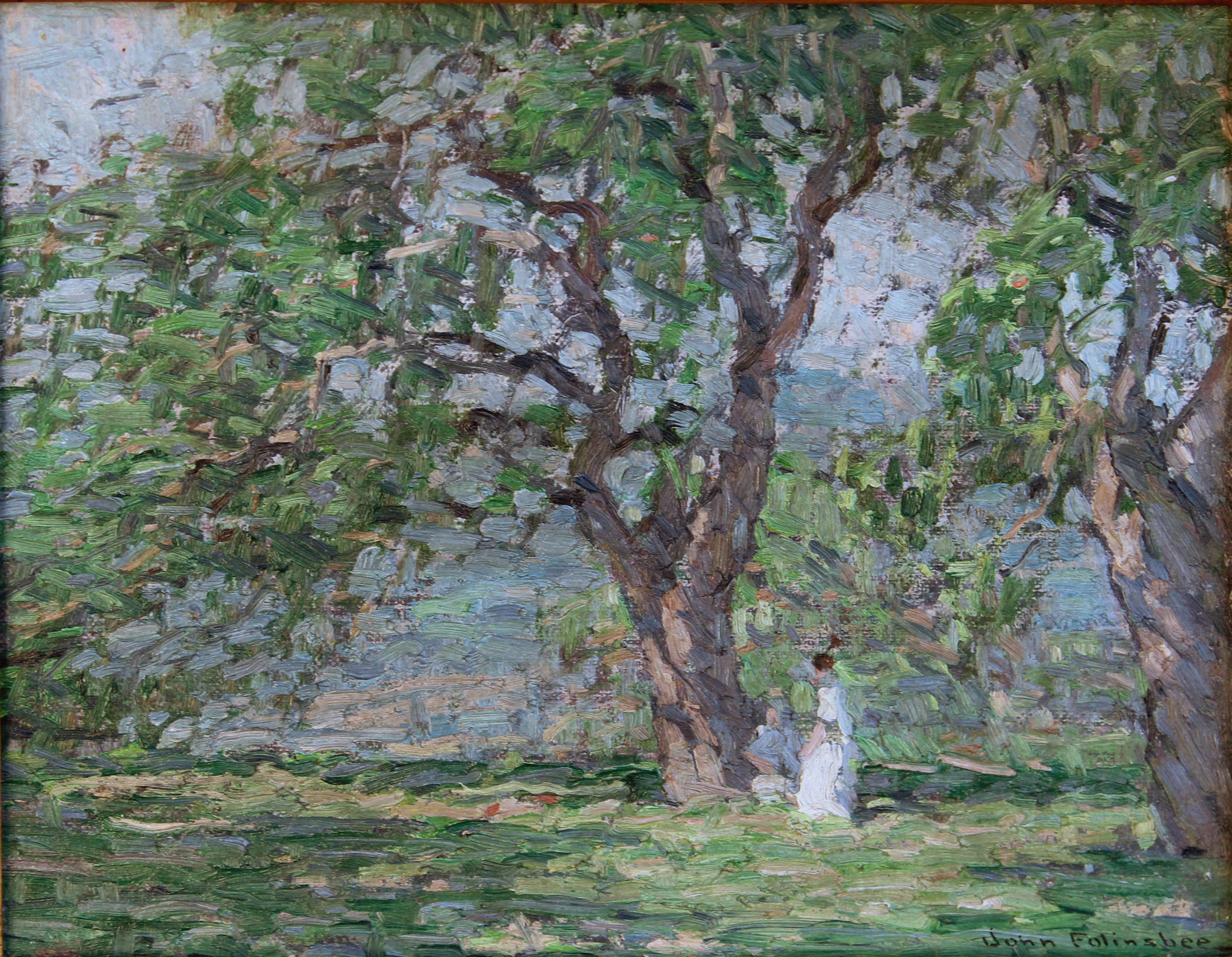 The Orchard: „In The Orchard“ (Amerikanischer Impressionismus), Painting, von John Fulton Folinsbee