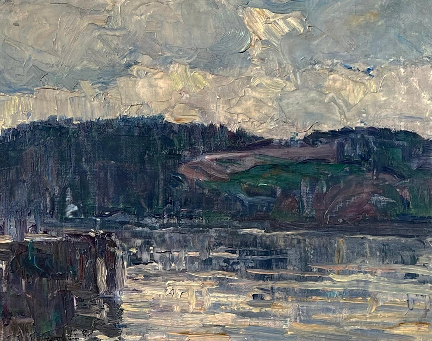 Shad-Fischer
Öl auf Leinwand
16 x 20 Zoll (40,6 x 50,8 cm)
Gerahmte Abmessungen: 22 3/8 x 26 1/4 Zoll
Signiert unten links: John F. Folinsbee. Verso auf dem Keilrahmen beschriftet: Shad Fisherman

Provenienz 
Der Künstler;
Der Nachlass des