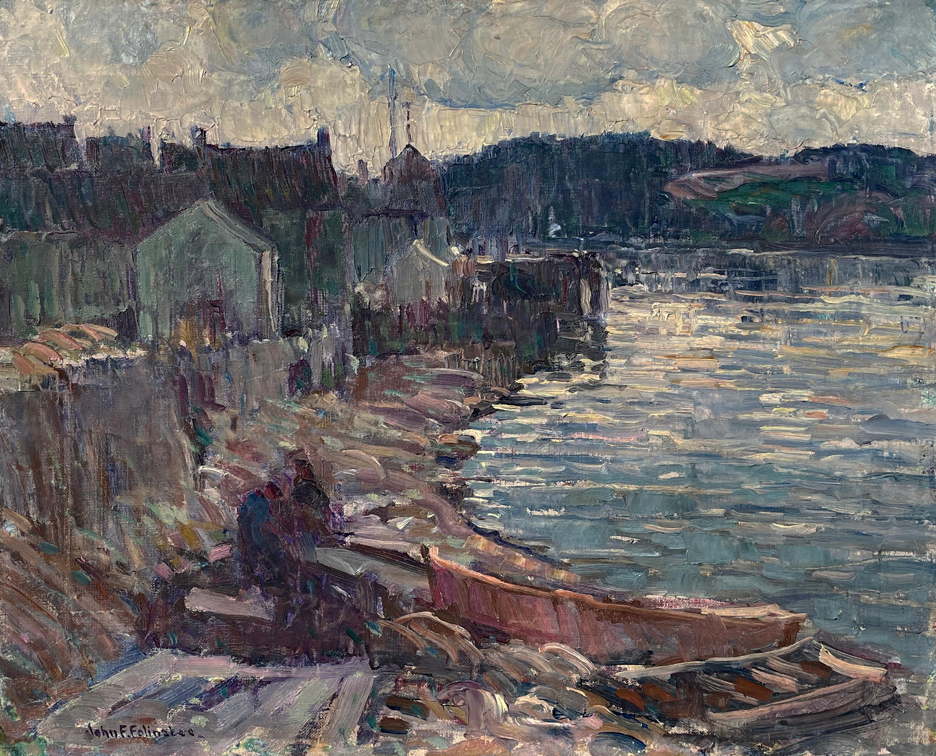 John Fulton Folinsbee Landscape Painting – Shad-Fischer