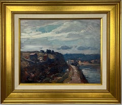 Upper Delaware - American Landscape Painting.  Moody Expressionist Landscape.