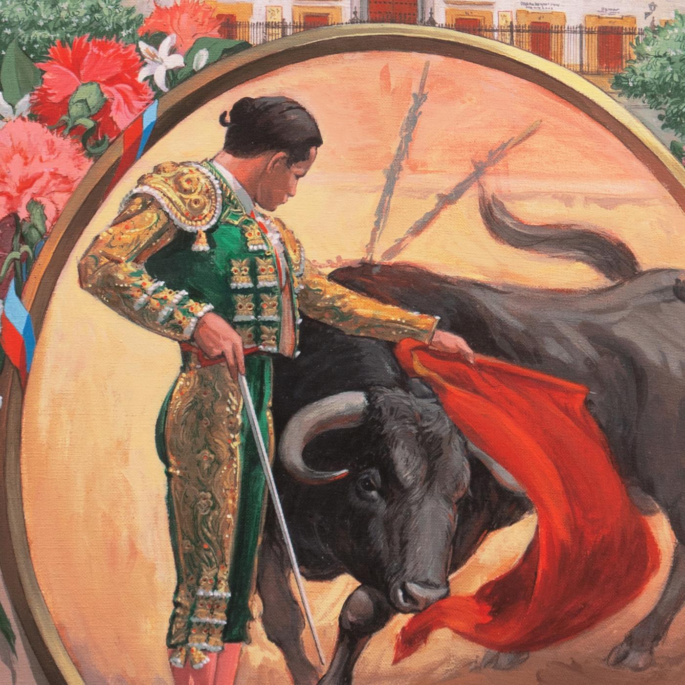 « Manolo Gonzalez » Plaza de Toros, Maestranza, Seville, Bullfighting, Matador - Académique Painting par John Fulton