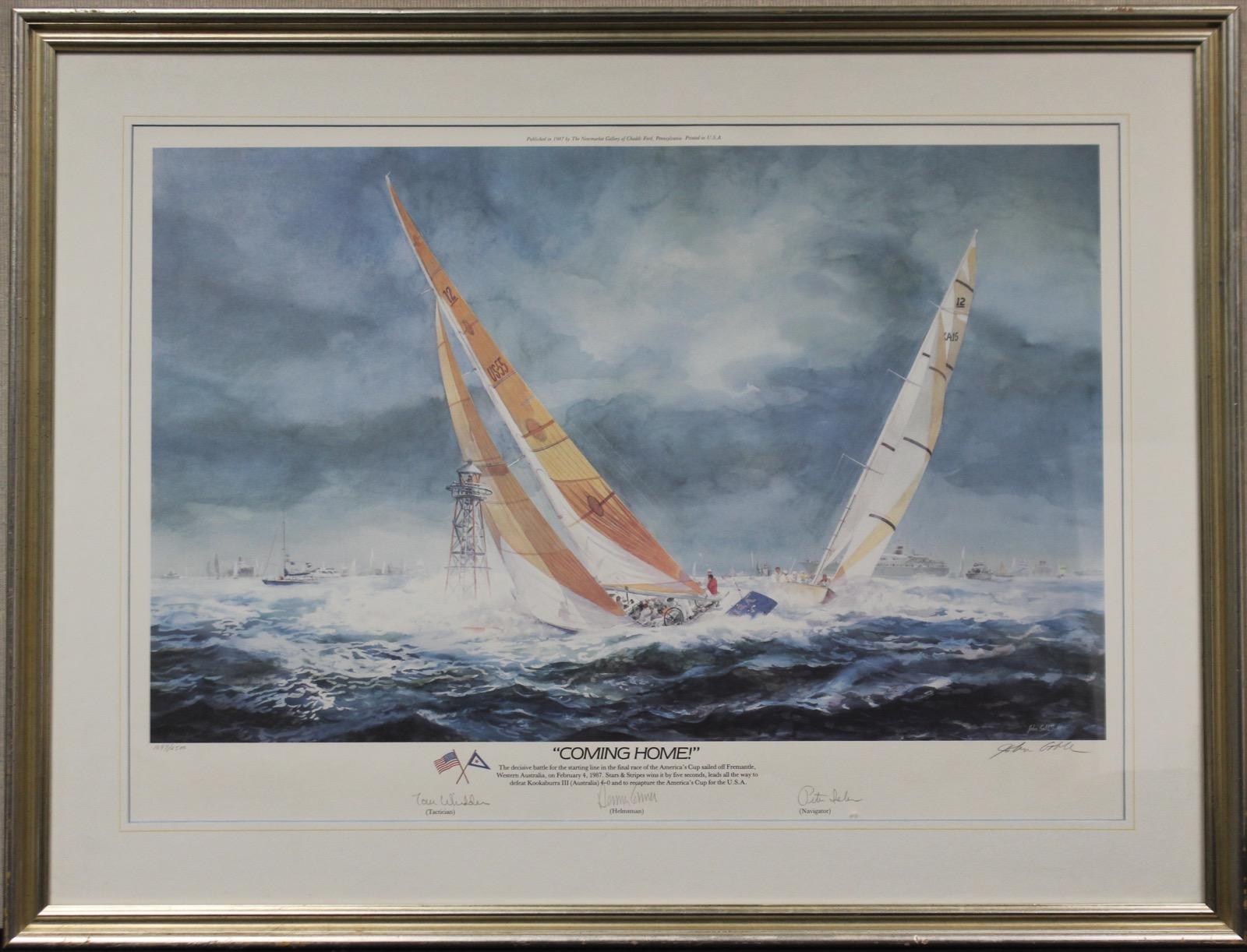 John Gable Landscape Print - "Coming Home!" 1987 America's Cup GABLE, John