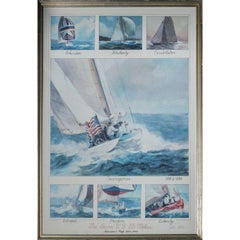 "The Seven U.S. 12-Meters: America's Cup 1958-1983" Print Signed by John Gable