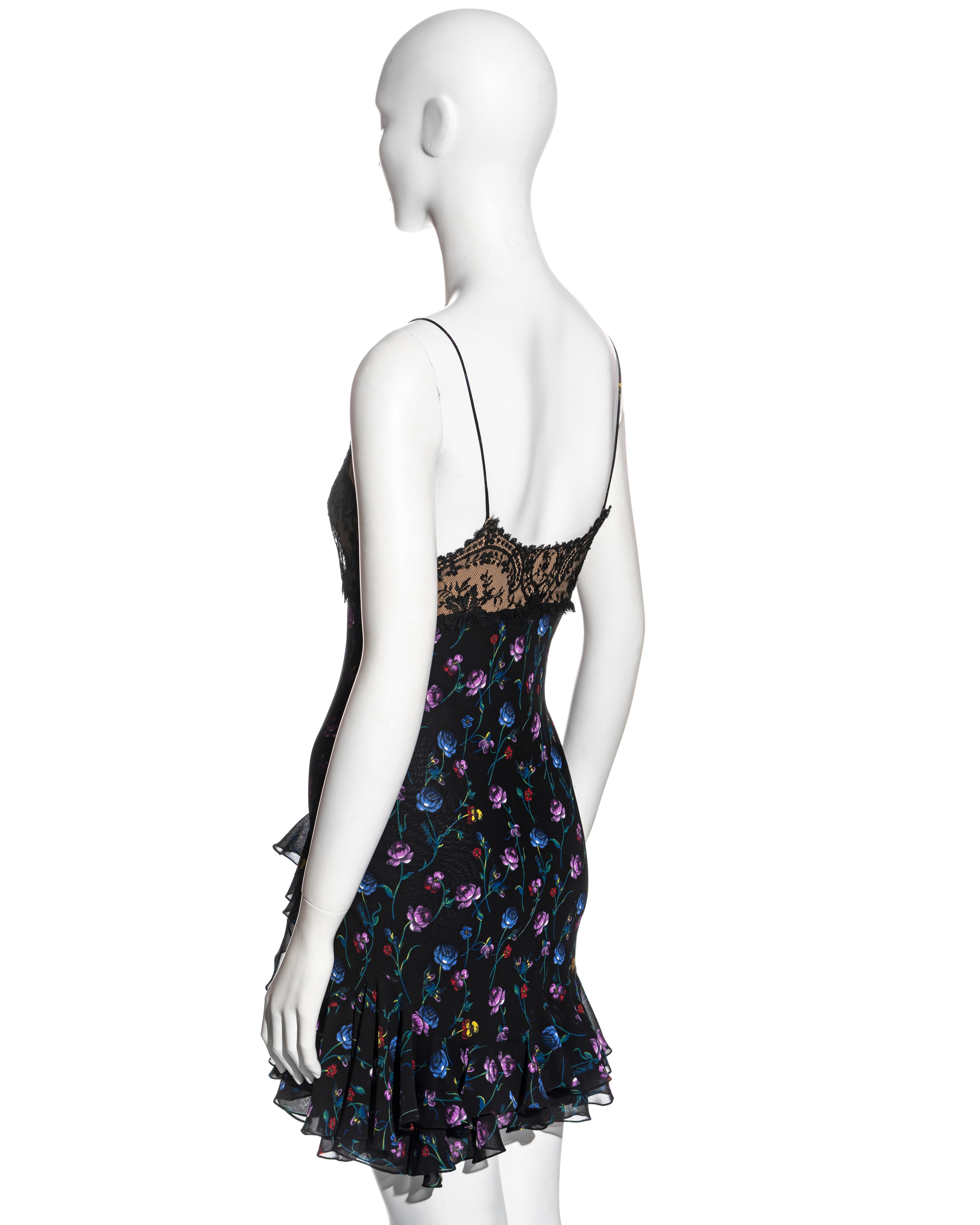John Galliano floral silk jacquard and lace mini slip dress, ss 1997 6