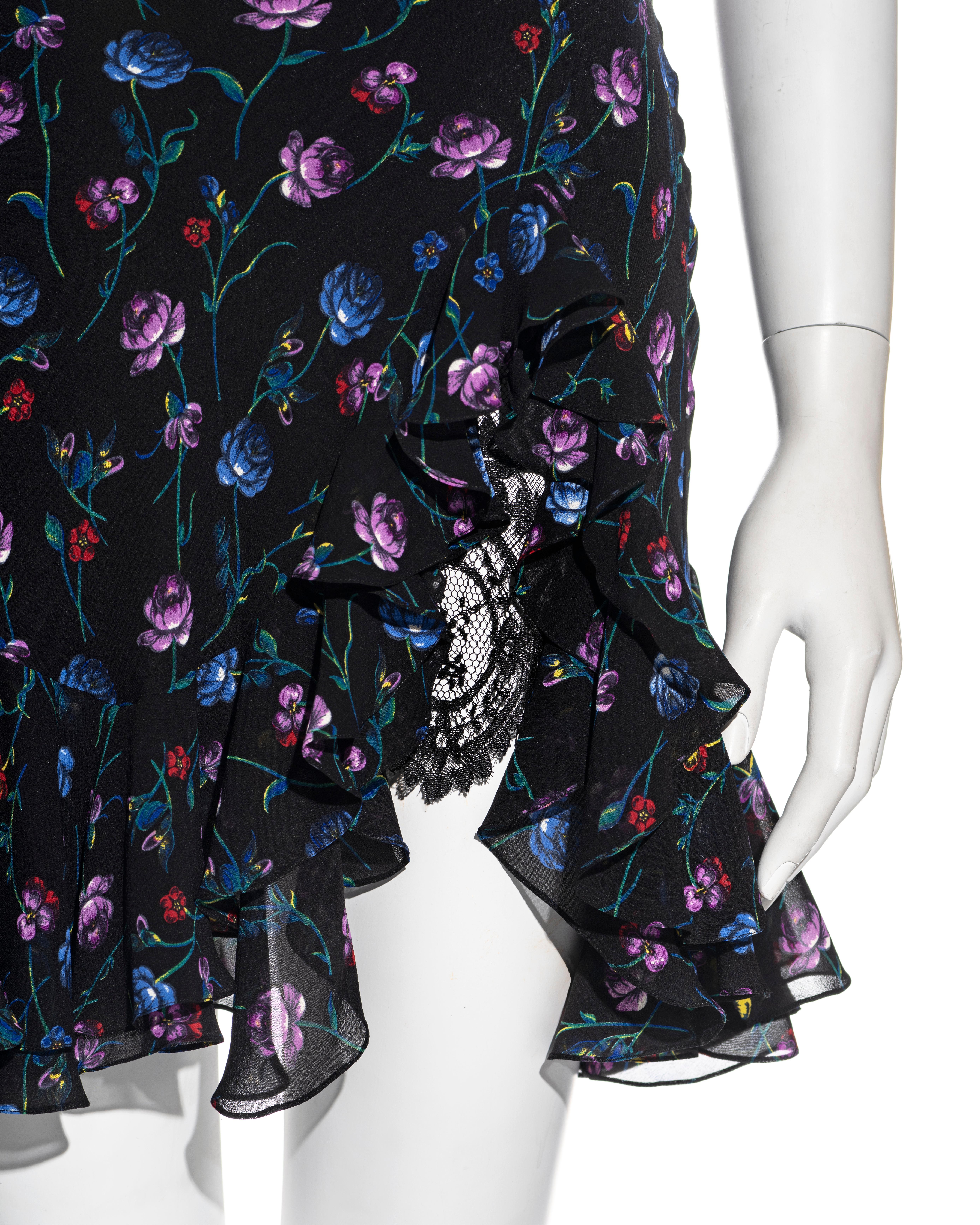 John Galliano floral silk jacquard and lace mini slip dress, ss 1997 1