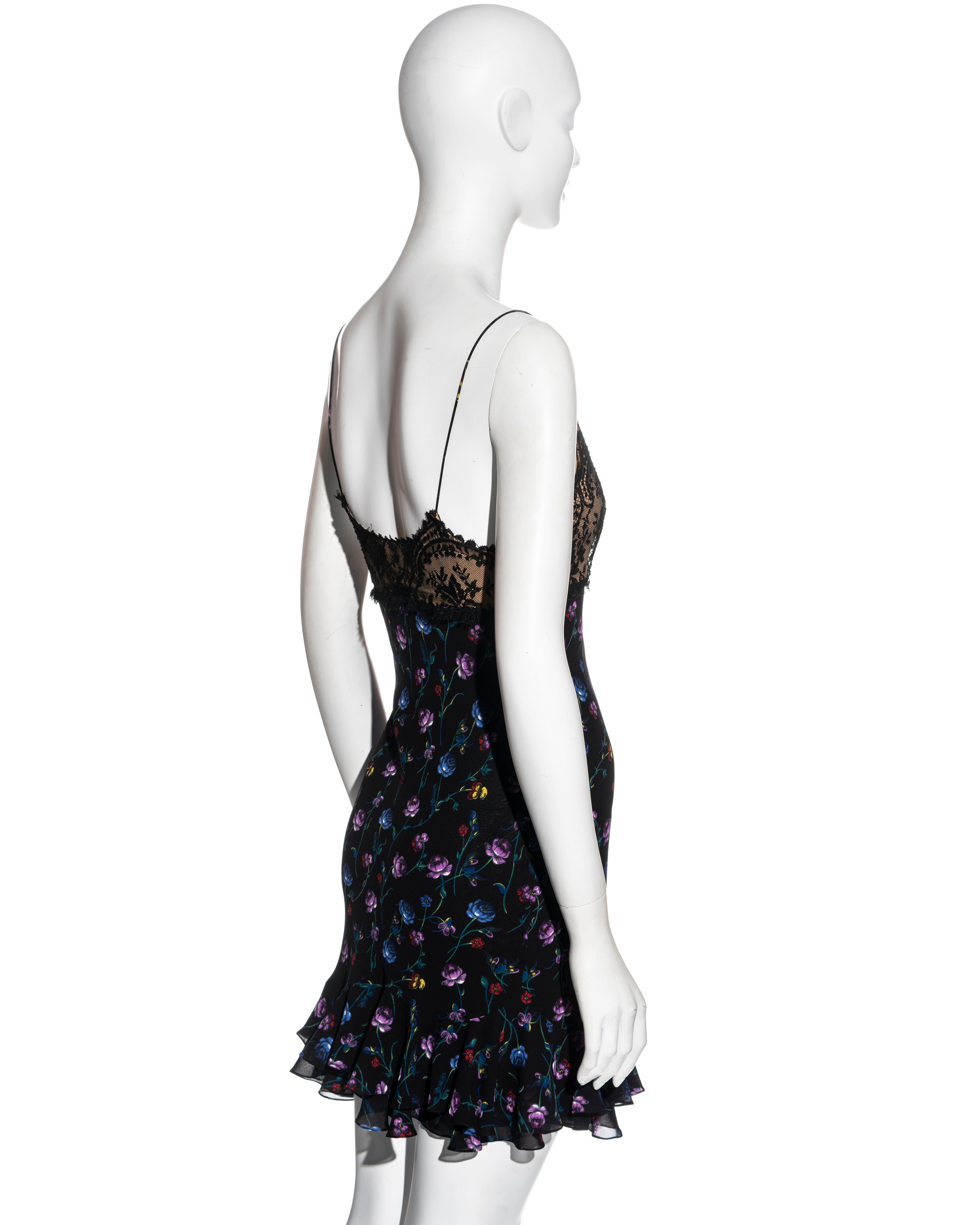 John Galliano floral silk jacquard and lace mini slip dress, ss 1997 4