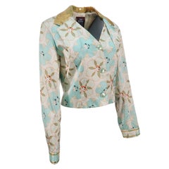 Chaqueta embellecida de algodón y viscosa de los años 90 John Galliano