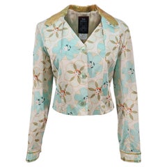 Retro John Galliano 1990s Cotton and Viscose Embellished Jacket